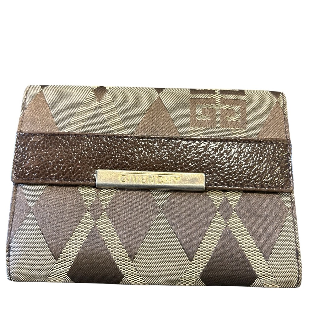 Givenchy Geometric Brown and Cream Vintage  Wallet